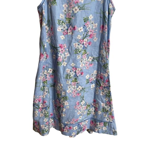 J. Jill Love Linen Floral Shift Dress Blue Pink White Flowers Womans Small - Picture 4 of 11